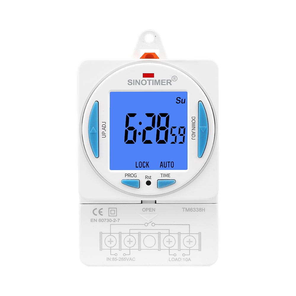 Releu digital cu temporizator, Sinotimer, 200-250VAC, 50/60Hz, 7 zile, ecran LCD, TM6338H-30D